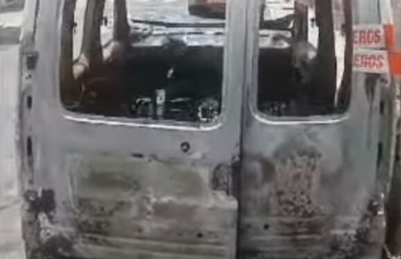 Man arrested for setting fire to van