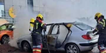 Abandoned car fire