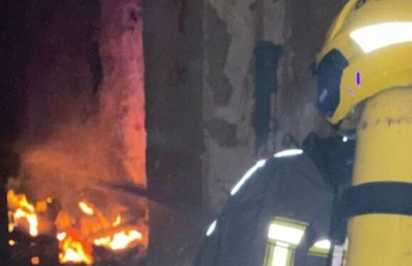 Fire in abandoned house