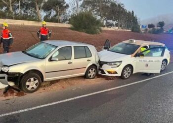 Car collision at the airport