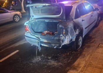 Car fire in Arrecife
