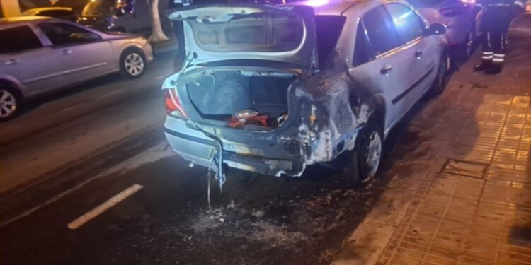 Car fire in Arrecife