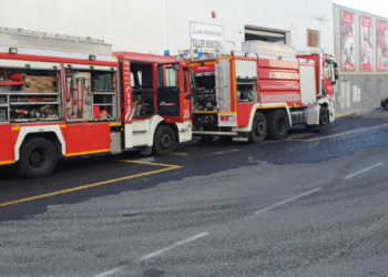 Fire at the Arrecife bus depot