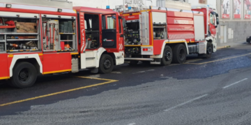 Fire at the Arrecife bus depot