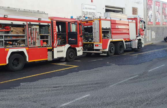 Fire at the Arrecife bus depot
