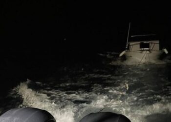 Person rescued from boat fire
