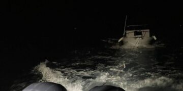 Person rescued from boat fire