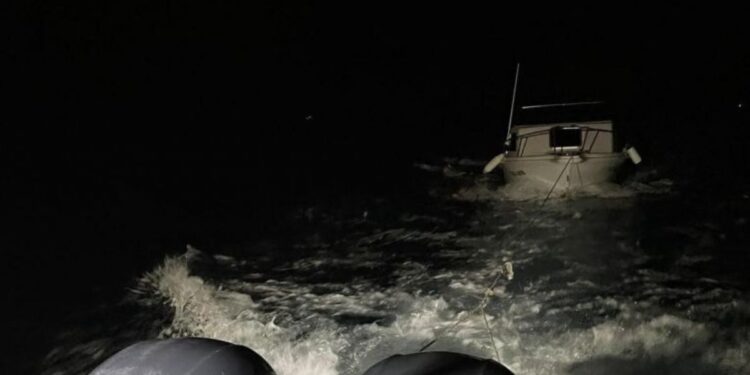 Person rescued from boat fire