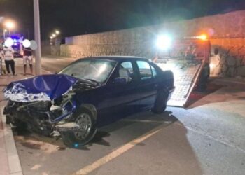 Car crash at Arrecife Marina
