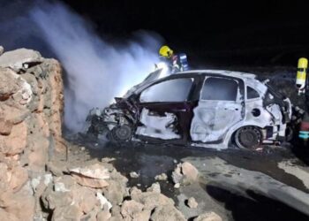 Car fire in Tinajo