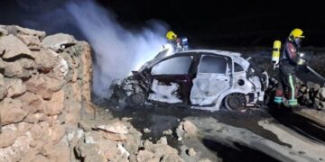 Car fire in Tinajo