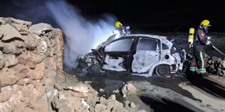 Car fire in Tinajo