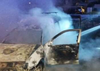 Car fire in Órzola