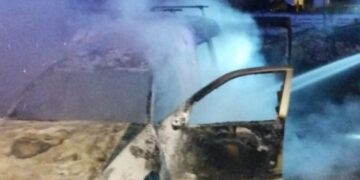 Car fire in Órzola