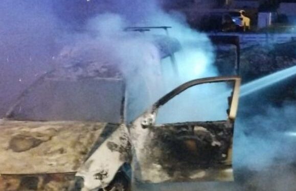 Car fire in Órzola