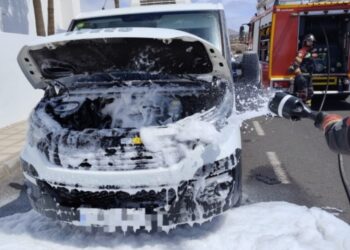 Car fire in Puerto del Carmen