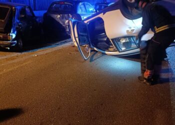 Car flips in Puerto del Carmen
