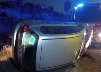 Car rollover in Tías