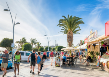 Road closure in Puerto del Carmen