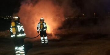 Container fire in the early hours