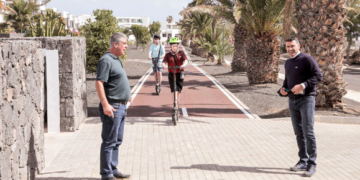 Costa Teguise bike lane already in use
