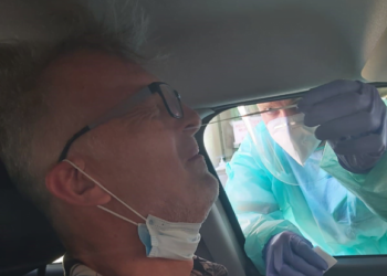 Drive-in Covid-19 testing at Arrecife’s General Hospital