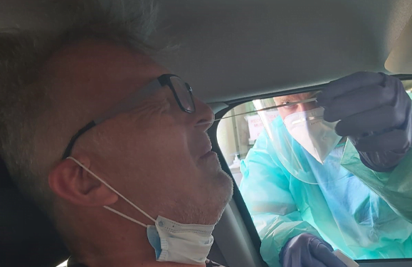 Drive-in Covid-19 testing at Arrecife’s General Hospital