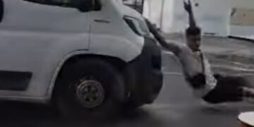 Driver attempts to run over young man