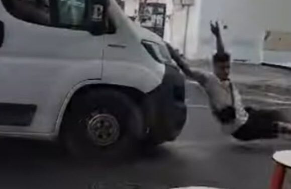 Driver attempts to run over young man