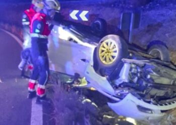Driver injured in car rollover