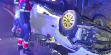 Driver injured in car rollover