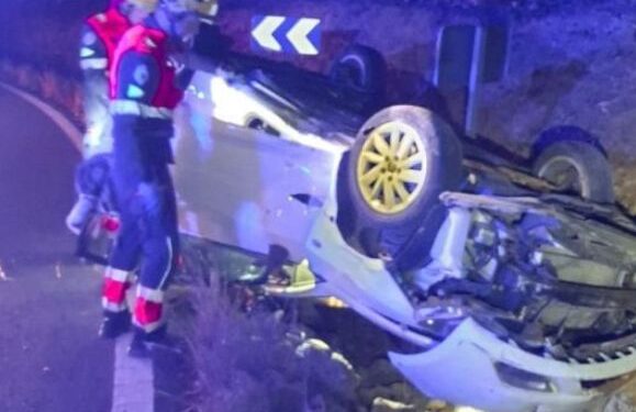 Driver injured in car rollover