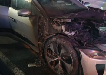 Electric car fire in Playa Blanca
