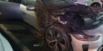 Electric car fire in Playa Blanca