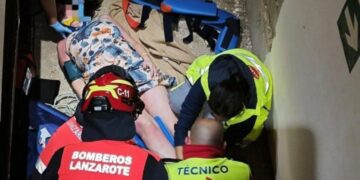 Woman taken to hospital after falling four metres from terrace