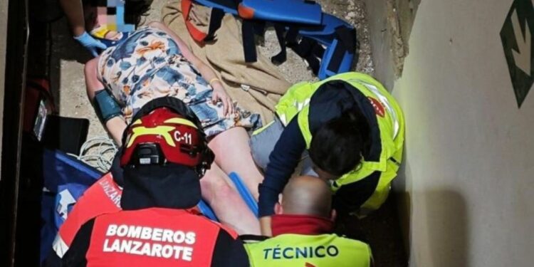 Woman taken to hospital after falling four metres from terrace