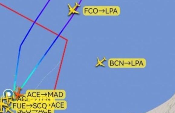 Flight to Madrid returns to Lanzarote