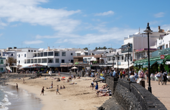 Swimming forbidden at Playa Blanca town beach