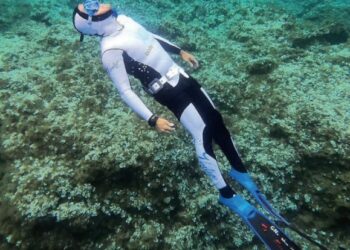 Free-diving on Lanzarote