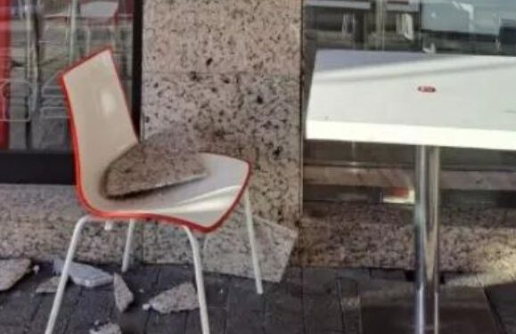 Man injured by falling wall tile