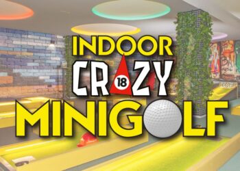 Minigolf after dark at Crazy Minigolf Lanzarote
