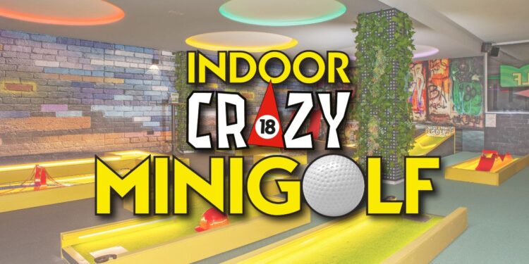 Minigolf after dark at Crazy Minigolf Lanzarote