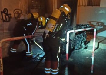 Motorbike fire in Arrecife