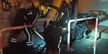Motorbike fire in Arrecife