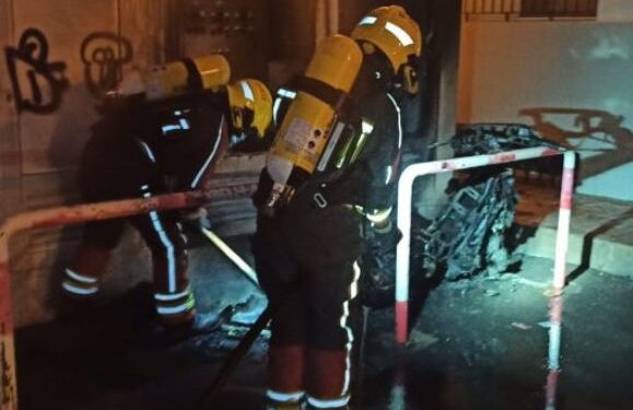 Motorbike fire in Arrecife