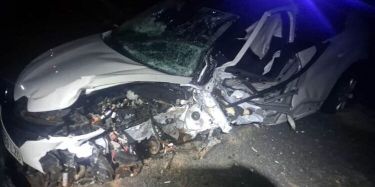 Occupant trapped inside vehicle after crash