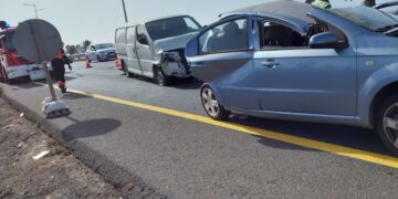Car pile up at Playa Honda
