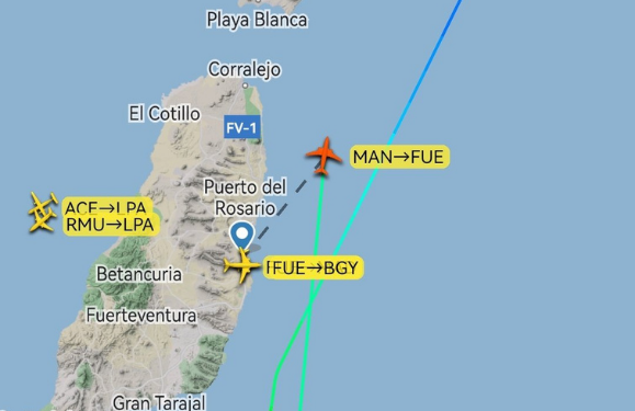 Plane diverts to Lanzarote