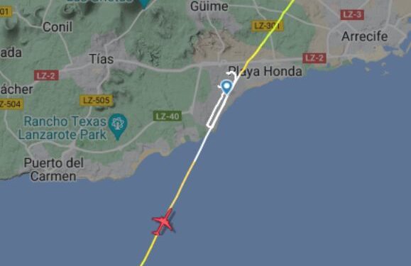 Plane engine fire after taking off from Lanzarote