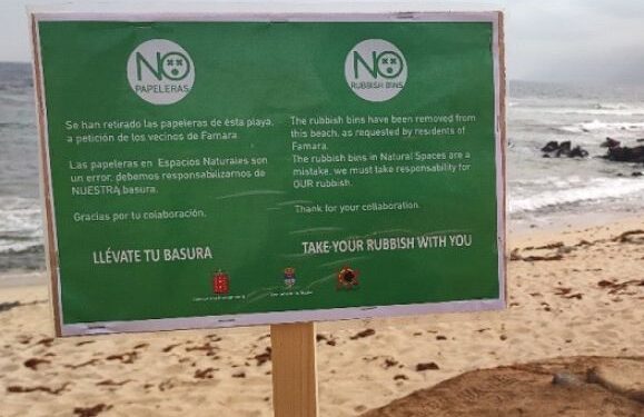 Rubbish bins removed from Famara